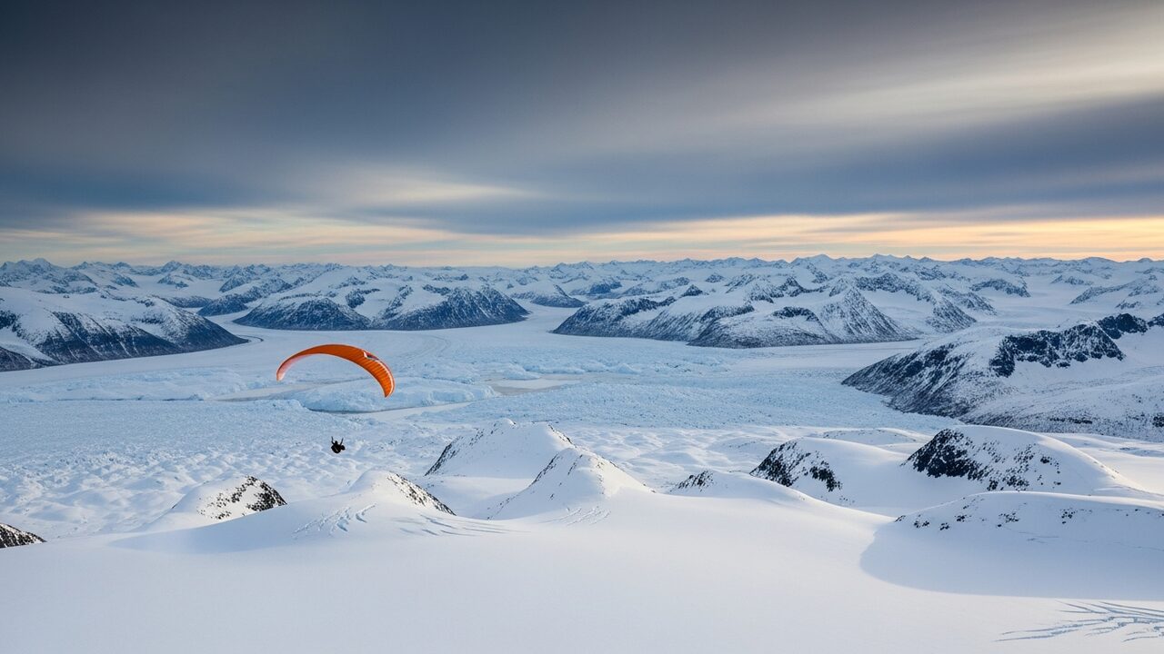 Parapente sobre paisajes naturales extremos